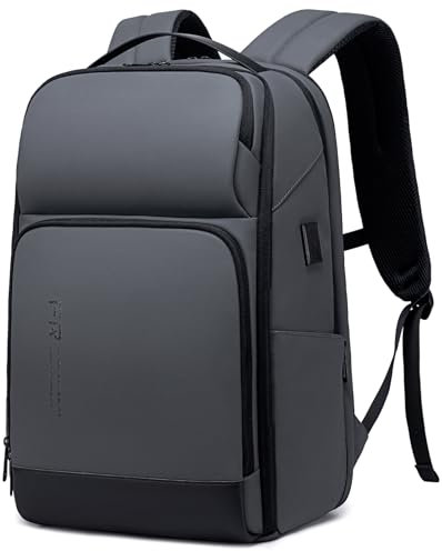 FENRUIEN Laptop rucksack/Laptoprucksack 17 Zoll 26-35L Erweiterbarer, Business & Reise-Backpack mit USB & Laptopfach, für Herren, Damen, Mädchen, Teenager (Grauer)