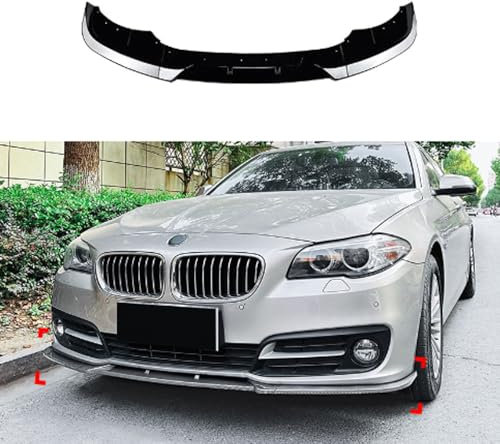MoDma Auto Frontspoiler für BMW 5 Series F10 F11 LCI 2015-2017 Luxury Edition Auto Frontspoiler Lippe Anti Kollisionsschutz Diffusor Splitter Auto Styling Zubehör,Glossy Black