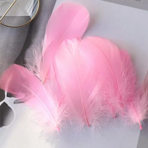 ORGEFY 8–12 cm Federata für Hochzeit, Party, Kleidung, Dekoration, DIY-Bastelfedern, Rosa, 8–12 cm, 300 Stück