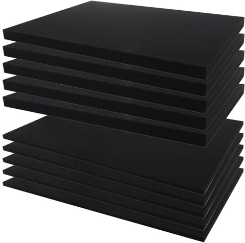 AKOLAFE 10 Pack Tool Box Foam 400x300mm Foam Insert Toolbox High Density Square Foams Pre Cube Packing Foam Sheet for Tool Box Organisation, Packing, DIY, 25mm+10mm Thcik