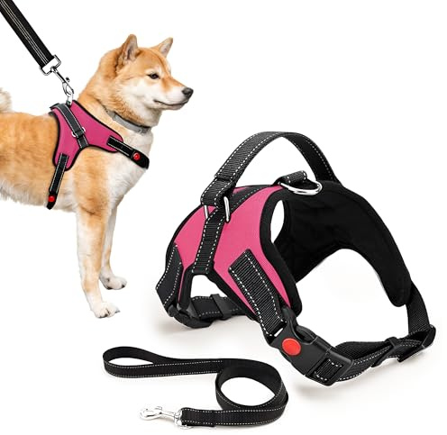 Trimming Shop No Pull hundsele och koppel set för liten hund, säker, justerbar, andningsbar reflekterande husdjursväst sele för hundar Storbritannien, kontrollhund eller valpsele för träning och