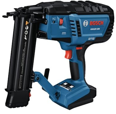 BOSCH GNH18V-18MN 18 Gauge 18V Brushless Nailer, Cordless Power, Holds up to 2,000 Nails per Charge, One Hand Activation, Tool-Free Jam Cleaning, Dual