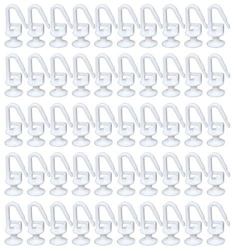 EIYVPRA 100 Piezas Ganchos de Cortina, Cabeza Plana de 11 mm Ancho de Marcha, ganchos cortinas para Correderas Plisadas Rieles de Cortina Barras de Cortina con Tobogán Interiores Deslizadores Blanco