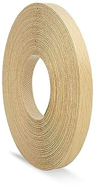 Beech Edging 15 mm x 7.5 m Pre Glued Adhesive Real Wood Veneer Edge Banding Tape Kitchen Cabinet Repair Worktop Laminate Shelf Table Door Cupboard Plywood Formica Chipboard Furniture Strip Wood Trim
