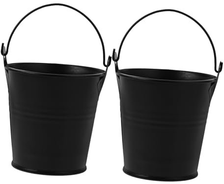 NULYLU 2piezas Cubo De Aceite para Barbacoa De Hierro Recipiente para Grasa De Parrilla Accesorio para BBQ Al Aire De Limpiar y Transportar