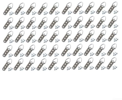 Kit di ganci ad anello a D con 1050 pezzi, per appendere cornici pesanti e arte, viene fornito con viti in acciaio inossidabile (3 fori, 50 pezzi)