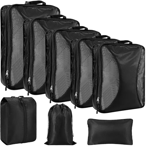 KiwiPower Koffer Organizer Set, Schwarz, 8-teilig