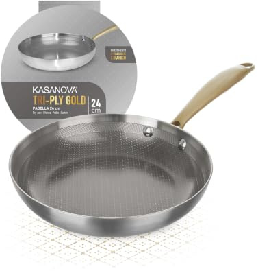 KASANOVA Padella 24 cm triplo strato Tri Ply - Gold