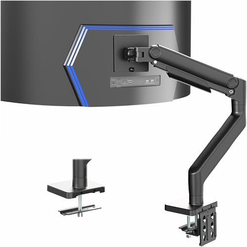 VIVO Robuster Aluminium-Spannarm für Monitore bis zu 124,5 cm (49 Zoll), hält 20 kg, Premium-Schreibtischhalterung für Samsung Odyssey G9 und mehr, schwarz, STAND-V101V