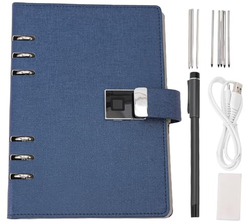 Fockety Digital Notebook with Smart Pen, Real Time Sync Reusable Smart Notebooks with Durable Cover, Bluetooth Smart Pen Writing Set for Note Taking, Storing & Sharing Paper Note