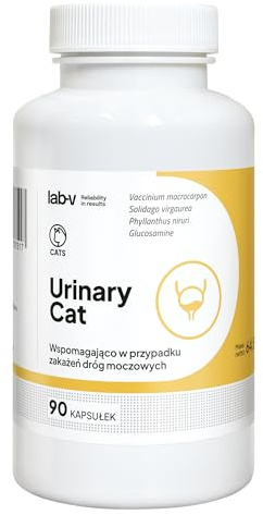 Lab-V Urinary Cat – Ergänzungsfuttermittel für Katzen zur Unterstützung der Harnwege – 90 Kapseln – mit Cranberry & DL-Methionin – ohne künstliche Zusatzstoffe
