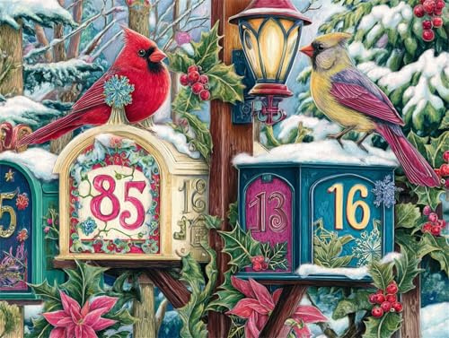 Puzzle 30 Pièces Adultes Boîte aux Lettres colorée de Noël 25x20cm 30 Pièces Puzzles pour Adultes Jeu éducatif défi Jouet, Puzzle Impossible pour Toute la Famille