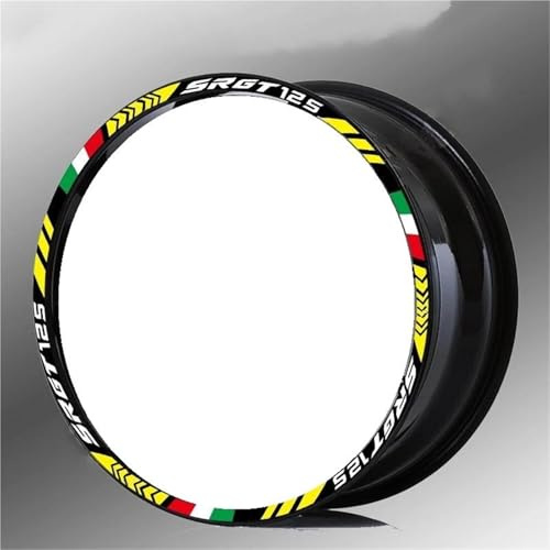 Pegatinas Llantas Moto Adhesivos Reflectantes para Llantas Motocicleta para Aprilia SRGT125 SRGT SR GT 125 14 Pulgadas. Incluye Cinta Adhesiva Decorativa Ruedas Calcomanías Kit