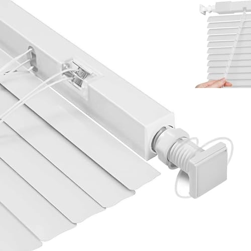 Persiana alla Veneziana in Alluminio, 40 60 70 80 90 100 110 130 150 160 180 215 cm Fissaggio a Soffitto Incluso, Protezione dai Raggi UV, Design Moderno(Bianco)