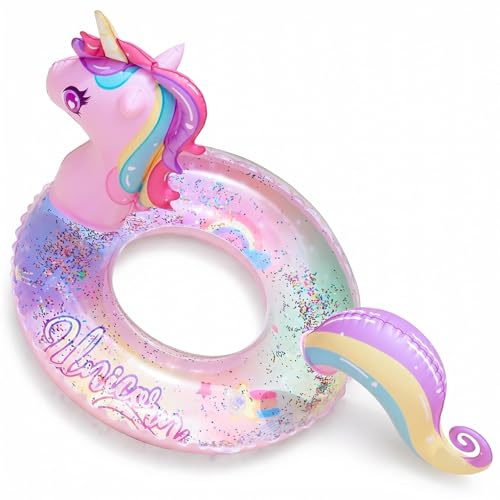 CutitiUU Unicorno Gonfiabili Salvagente,Salvagente Gonfiabile,Salvagenti per Adulti,Gommone da Piscina per Feste Estive in Spiaggia,Salvagenti da Piscina per Attività Acquatiche (#90)