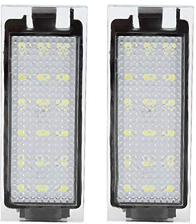 Qiilu registreringsskyltslampa, 2 delar 1,8W LED bilskyltslampa för Twingo / Clio / Megane / Lagane