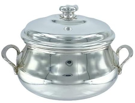 DASSI argento - zuccheriera in argento 800 ovale con coperchio e manici