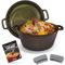 StarBlue - Forno olandese in ghisa liscia e lucidata, 5 qt con diametro di 25,4 cm, padella multiuso 2 in 1 e pentola per cottura antiaderente