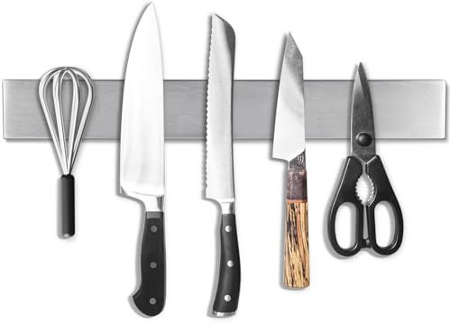 Aolso Magnetic Knife Holder, 30CM(11.81 Inch) Magnetic Knife Strip, Stainless Steel Storage Magnetic Knife Rack with Powerful Magnets, Kitchen Utensil Holder Knife Organizers (Upgraded Model-30CM)