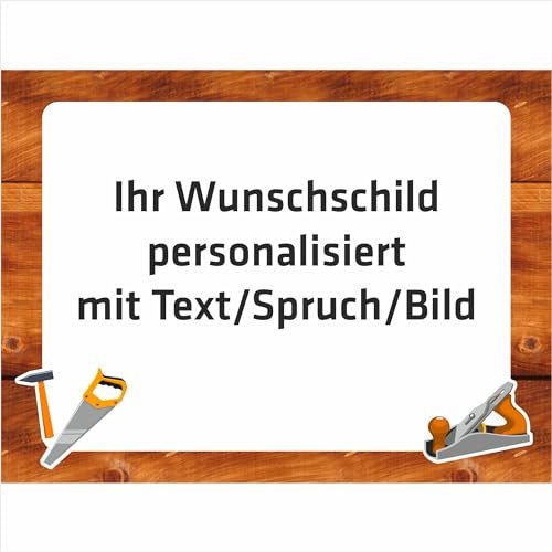 INDIGOS UG - Aluverbundplatte Schild - Beruf - Tischler - 40x30 cm - Firmenschild - wetterfest personalisiert mit Foto, Logo und Text - individuelle Schilder für Tür, Wand, Büro Garage