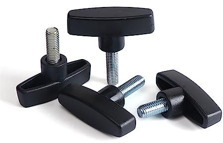 Sterngriffe,Rändelmuttern mit Innengewinde, M4 M5 M6 M8 M10 T-Kopf Handspannmuttern Knopf Kunststoff Rändelschraube - Schwarz (Farbe: 2 Stück M6x50x35) (Size : 2pcs M6x60x35)