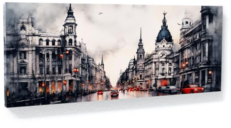 Sense Canvas Madrid City 52 - Lienzo decorativo para pared (1,9 x 1,9 cm), diseño de ciudad de Madrid