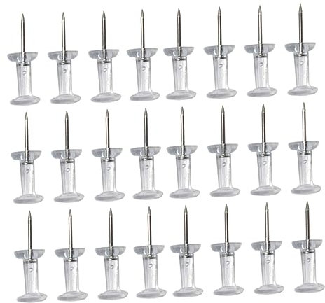 SEWACC 300stücke Transparente Kartenstecknadeln Aus Holz Und Stahl Für Karten Kalender Fotos Und Wanddekorationen