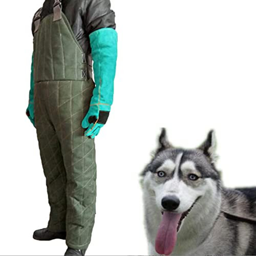 Vêtements de protection pour chiens d'entraînement, combinaison d'entraînement aux morsures de chien - Combinaison anti-morsure monobloc avec gants pour manipuler les animaux de compagnie,S