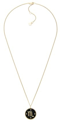 Fossil Women's Stainless Steel with lobster clasp closure Round zodiac pendant necklace