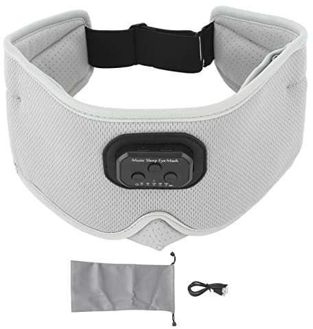 Gavigain Bluetooth-Schlafmaske, 3D-Konturdesign, verstellbar, atmungsaktiver Stoff, weißes Rauschen und Schlafmusik, bequem für Seitenschläfer (Gray)