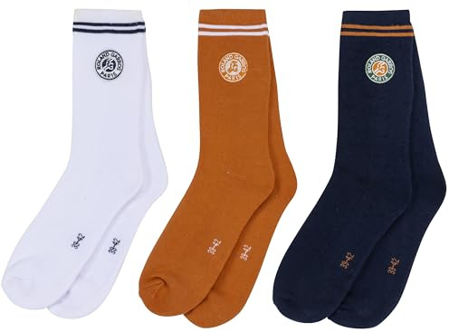 Roland Garros 3 Paar Sportsocken, offizielle Kollektion, Herrengröße, Tennis