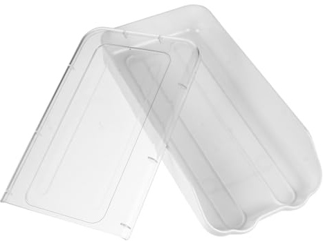 IWOWHERO Huevera de Plástico Transparente con Tapa Extraíble Bandeja para Huevos Apilable con Cajón para Frigorífico Organizador Seguro y para Almacenamiento Doméstico