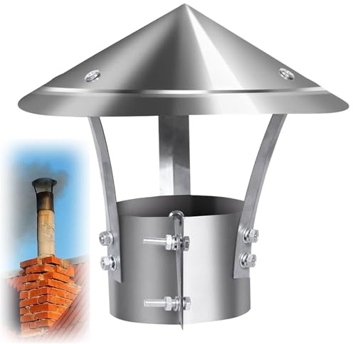 Cone Top Chimney Cap Roof Cowl Rain Cover，Round Roof Rain Cap, Protector Cap Ending Draught Fire Roof Cowl，Chimney Pot Cap High Top All Purpose Chimney(14cm(5.51in))