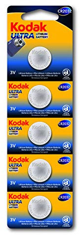 Kodak Piles Bouton Ultra Lithium CR2032 3V batterie - Vendu par Lot de 5