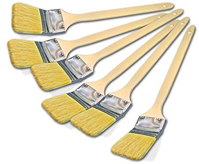Vago-Tools 6 x Heizkörperpinsel 75 mm Pinsel Eckpinsel Flachpinsel Malerpinsel Eckenpinsel