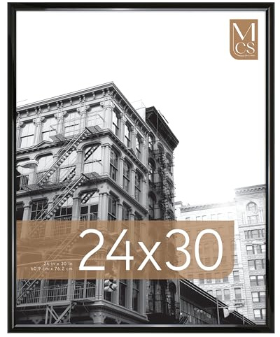 MCS Trendsetter 24x30 Poster Frame Black High-Gloss, Vertical & Horizontal Wall Hanging Large Picture Frame for Photos, Posters & Art Prints (1-Pack)