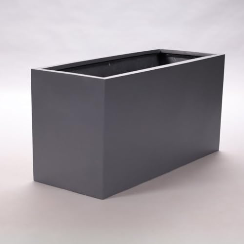 Elegant Einrichten Pflanztrog Pflanzkübel anthrazit metallic 84x30x40cm