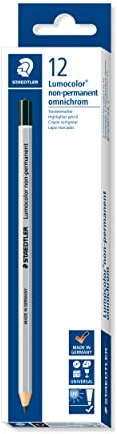 STAEDTLER Lumocolor 108 Omnichrom – Schwarz, 12er Set | Folienstift, abwischbar, non-permanent, holzgefasst – wasserlöslich – Art.-Nr. 108-9