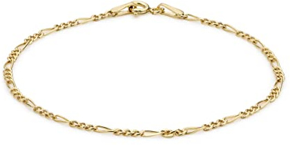 Carissima Gold Damen 9k (375) Gelbgold Hollow Figaro Fußkette