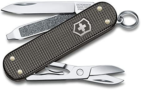 VICTORINOX Taschenmesser Classic SD Alox Limited Edition 2022, 5 Funktionen, Swiss Made, Multitool mit Schere, Grau, inkl. Geschenkbox