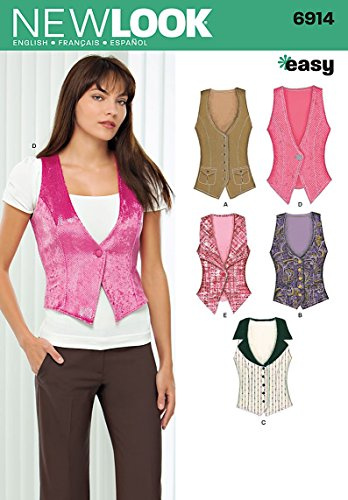 New Look Sewing Pattern 6914: Misses Tops, Size A, paper, White, A (4-6-8-10-12-14-16)