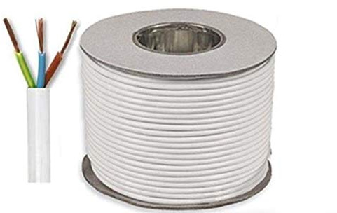 50 Meter Reel/ Drum White 2.5mm 24 Amp 3093Y 3 Core Heat Resistant Flexible Cable