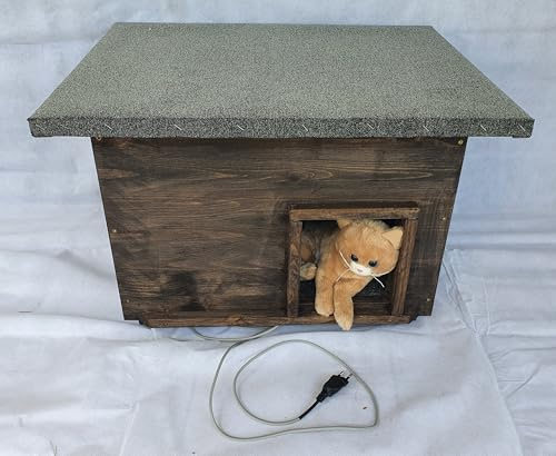 Katzenhaus mit Heizung carbibol Katzenhütte Wurfkiste Hundehütte wetterfest isoliert
