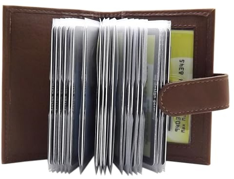 myledershop XXL Kalbsleder Kartenetui mit RFID & NFC Schutz (Braun) | Kreditkartenetui, Visitenkartenetui, Scheckkartenetui, Kartenmäppchen