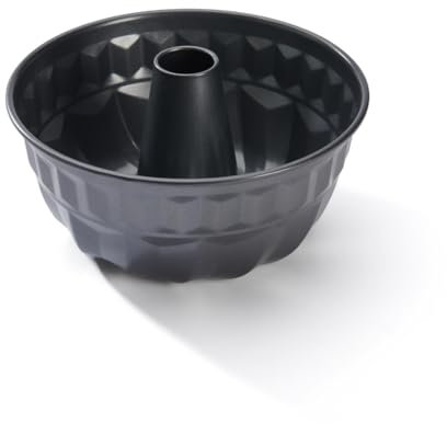 De Buyer - Moule à Kougloff en acier antiadhésif - Diamètre 22 cm, hauteur 10 cm -, Noir