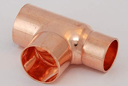 2x Kupferfitting Reduzier-T-Stück 35-35-28 mm 5130 Lötfitting copper fitting CU