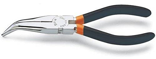 Beta 1168 160 - Pinze a becchi mezzotondi lunghissimi piegati zigrinati cromate manici ricoperti con 2 strati di PVC antiscivolo