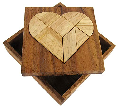LOGOPLAY Tangram Herz – läggspel – tankespel – pusselspel – tålamodsspel – logikspel i trä