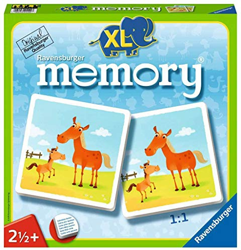 Ravensburger 21122 - Mein erstes XL Memory Tiere, der Spieleklassiker für die Kleinen, Kinderspiel für 2-4 Spieler ab 2 Jahren