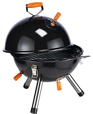 Mini Kugelgrill schwarz - 45 cm x 32 cm | idealer Picknick Grill